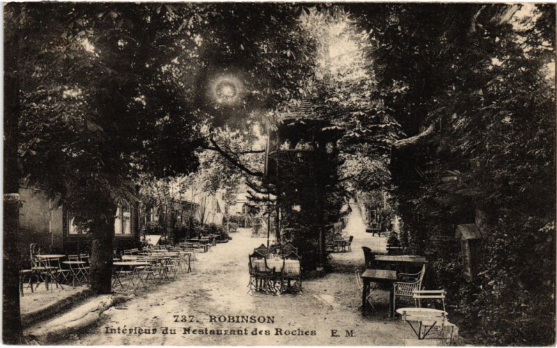 Carte postale ancienne Le Plessis-Robinson Interieur du Restaurant des Roches au Plessis-Robinson