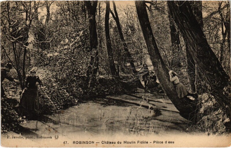 Carte postale ancienne Le Plessis-Robinson Chateau du Moulin Fidele - Piece d'Eau au Plessis-Robinson