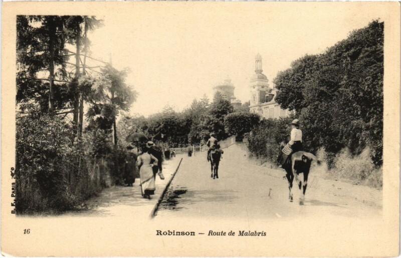 Carte postale ancienne Le Plessis-Robinson Route de Malabris au Plessis-Robinson