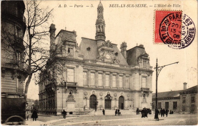 Carte postale ancienne Neuilly-sur-Seine L'Hotel de Ville à Neuilly-sur-Seine