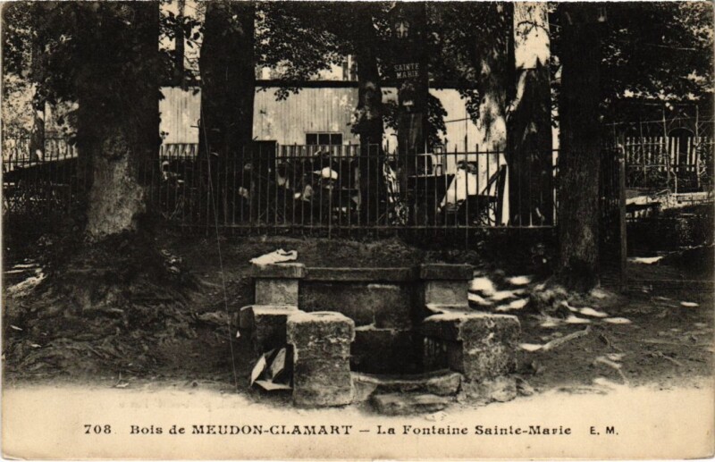 Carte postale ancienne Bois de Meudon-Clamart - La Fontaine Sainte-Marie à Clamart