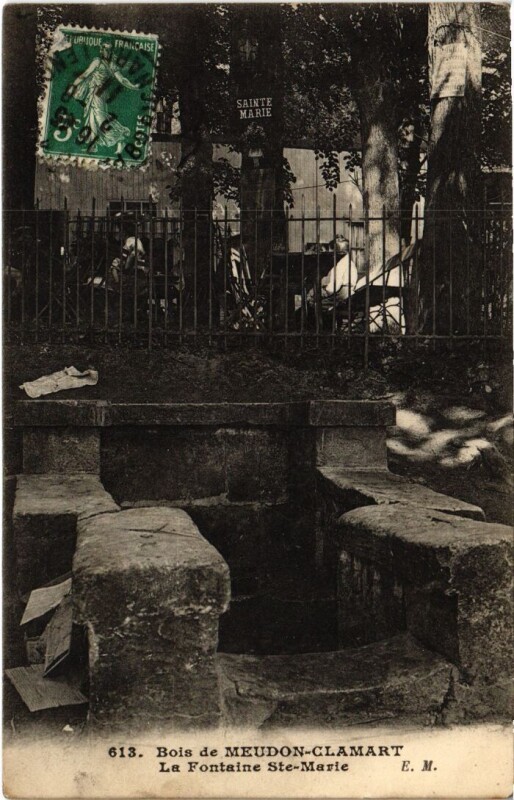 Carte postale ancienne Bois de Meudon-Clamart - La Fontaine Sainte-Marie à Clamart