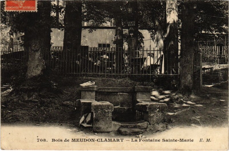 Carte postale ancienne Bois de Meudon-Clamart - La Fontaine Sainte-Marie à Clamart