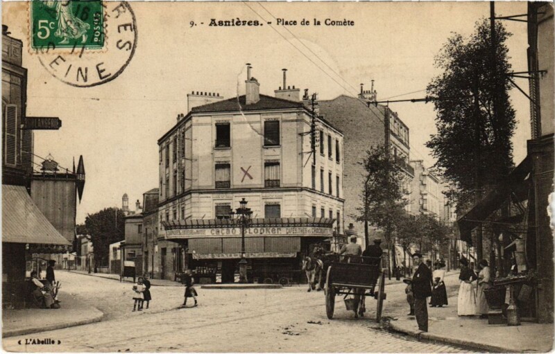 Carte postale ancienne Asnieres-sur-Seine Place de la Comete