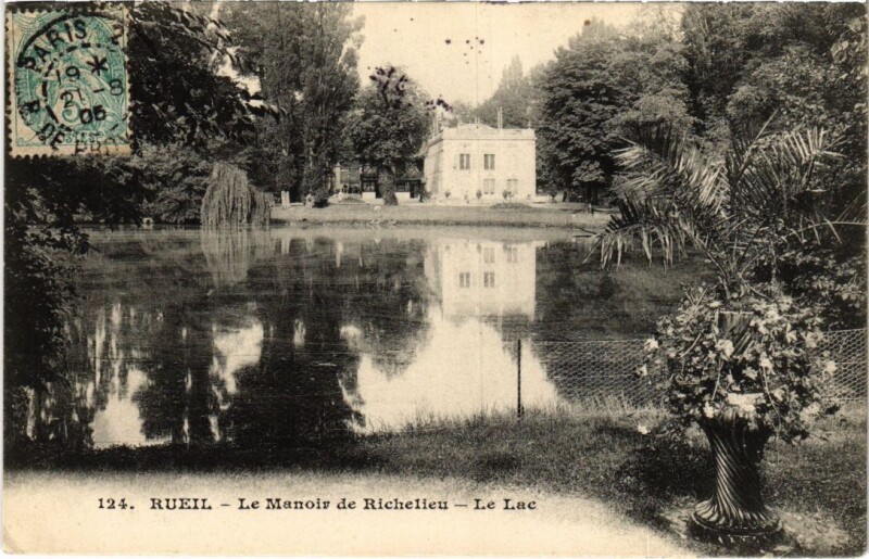 Carte postale ancienne Rueil-Malmaison Manoir de Richelieu - Le Lac à Rueil-Malmaison