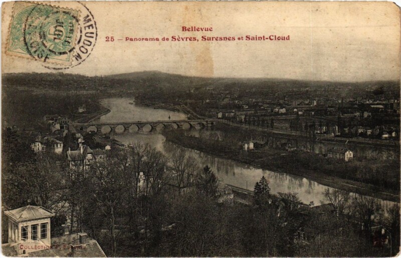 Carte postale ancienne Bellevue Suresnes - Sevres - Saint-Cloud - Panorama à Saint-Cloud