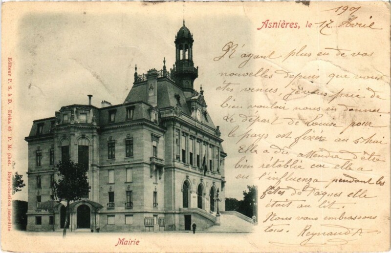 Carte postale ancienne Asnieres-sur-Seine Mairie à Asnières-sur-Seine
