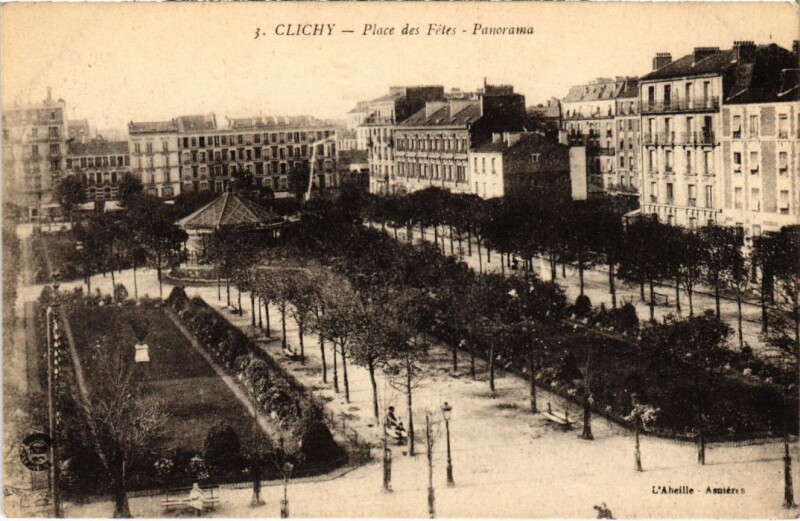 Carte postale ancienne Place des Fêtes - Panorama à Clichy