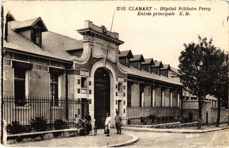 Carte postale ancienne Clamart Hopital Militaire Percy - Entree Principale à Clamart