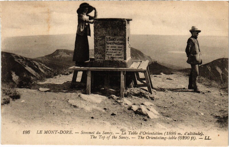Carte postale ancienne Mont-Dore La Table d'Orientation France à Mont-Dore