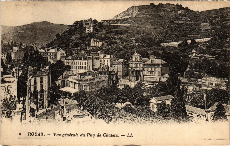 Carte postale ancienne Royat Vue Generale du Puy de Chateix France à Royat