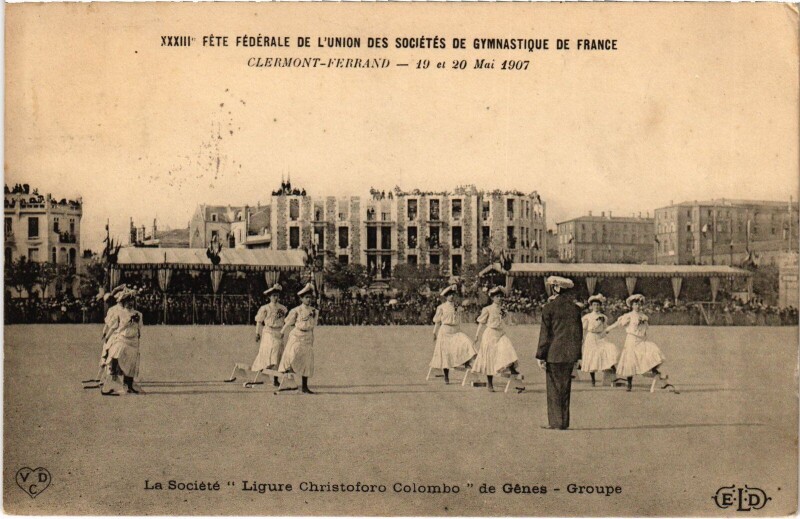 Carte postale ancienne Clermont-Ferrand La Societe de Genes, Groupe France à Clermont-Ferrand