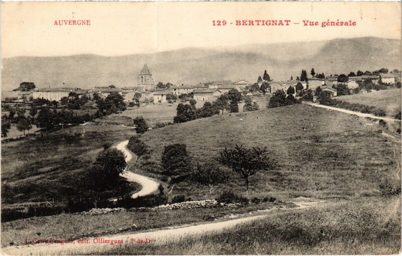 Carte postale ancienne Bertignat Vue Generale France à Bertignat