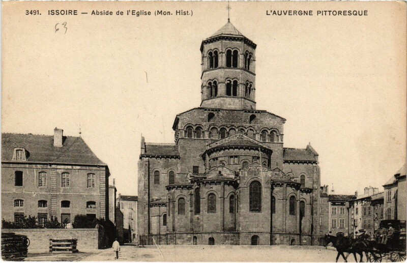 Carte postale ancienne Issoire Abside de l'Eglise France à Issoire