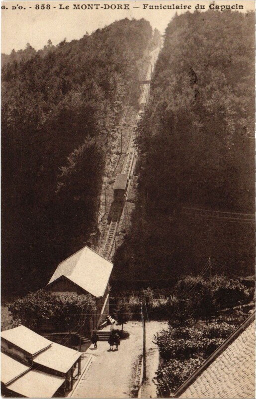 Carte postale ancienne Mont-Dore Funiculaire du Capucin France à Mont-Dore