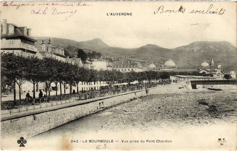 Carte postale ancienne La Bourboule Vue prise du Pont Chardon France à La Bourboule