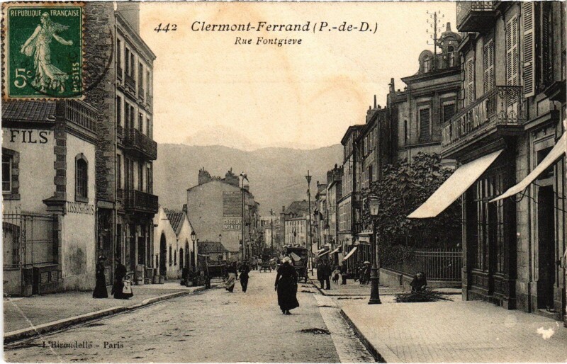 Carte postale ancienne Clermont-Ferrand Rue Fontgieve France à Clermont-Ferrand