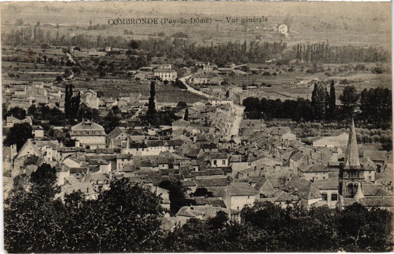 Carte postale ancienne Combronde Vue Generale France à Combronde