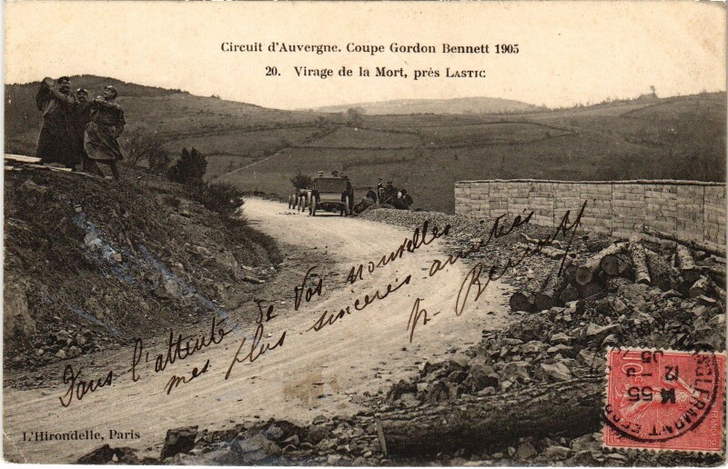 Carte postale ancienne Bourg-Lastic Virage de la Mort France à Bourg-Lastic