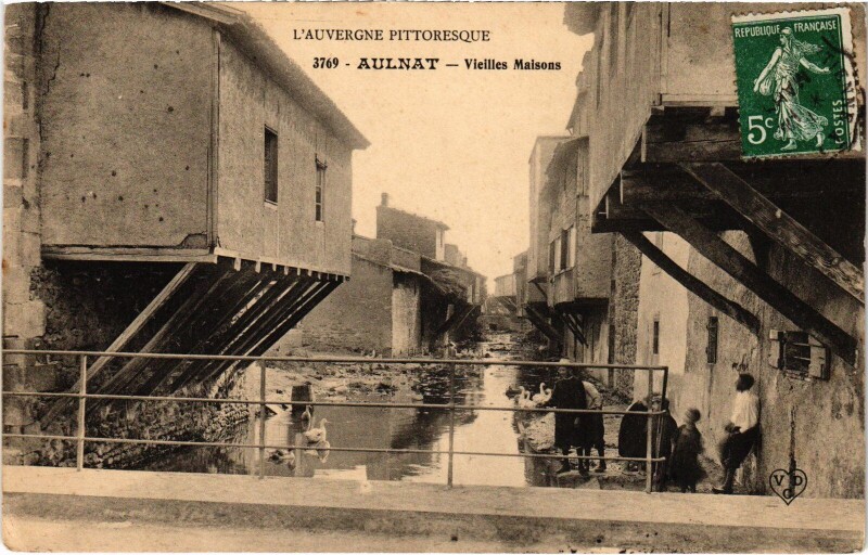Carte postale ancienne Aulnat Vieilles Maisons France à Aulnat