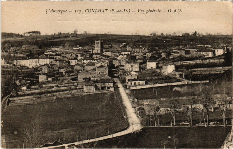 Carte postale ancienne Cunlhat Vue Generale France à Cunlhat