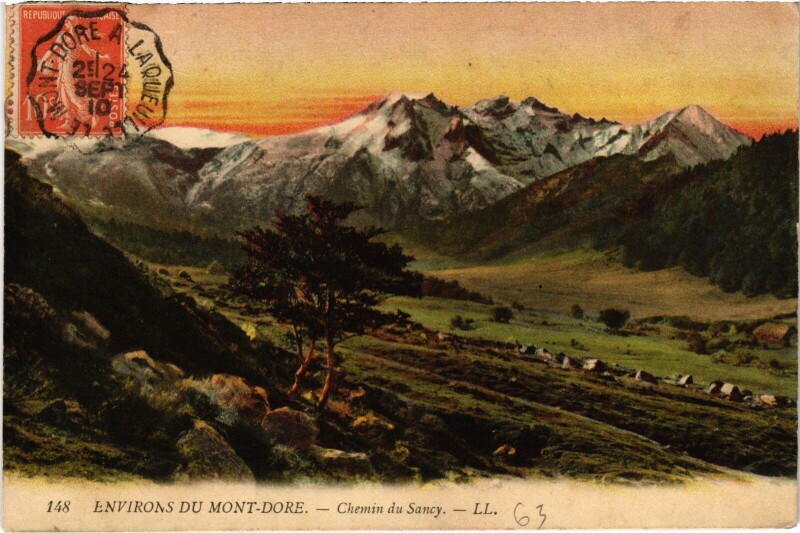 Carte postale ancienne Mont-Dore Chemin du Sancy France à Mont-Dore