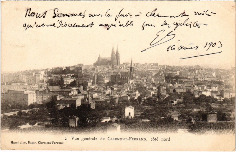 Carte postale ancienne Clermont-Ferrand Vue Generale France à Clermont-Ferrand