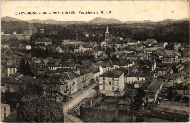 Carte postale ancienne Pontgibaud Vue Generale France à Pontgibaud