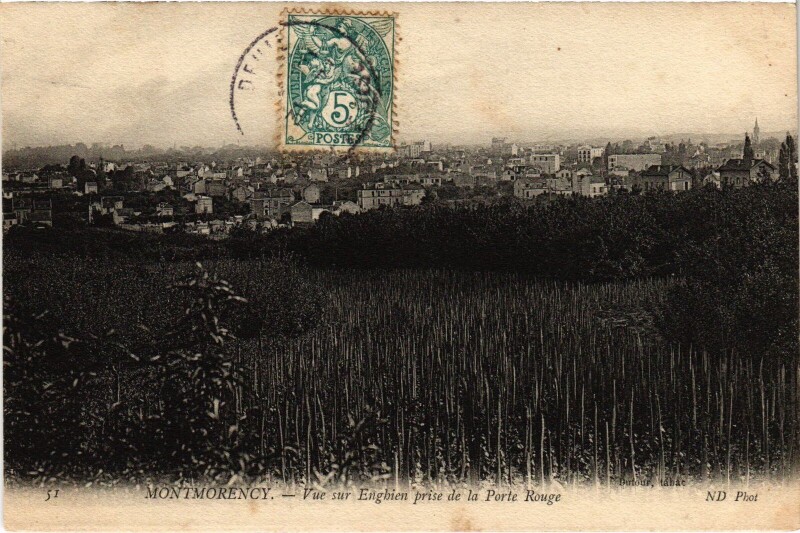 Carte postale ancienne Montmorency vue sur Enghien à Montmorency