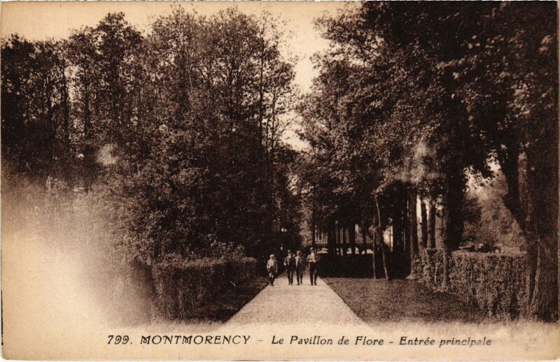 Carte postale ancienne Montmorency Pavillon de Flore entree principale à Montmorency