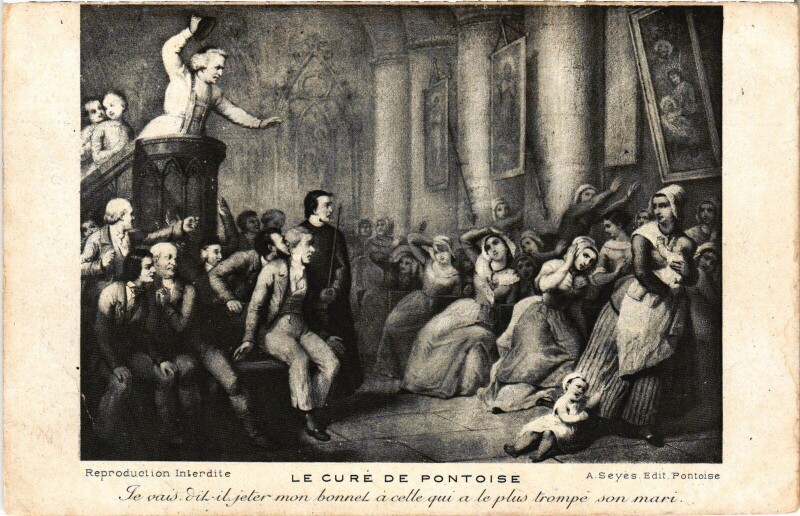 Carte postale ancienne Le Cure de Pontoise Je vais à Pontoise