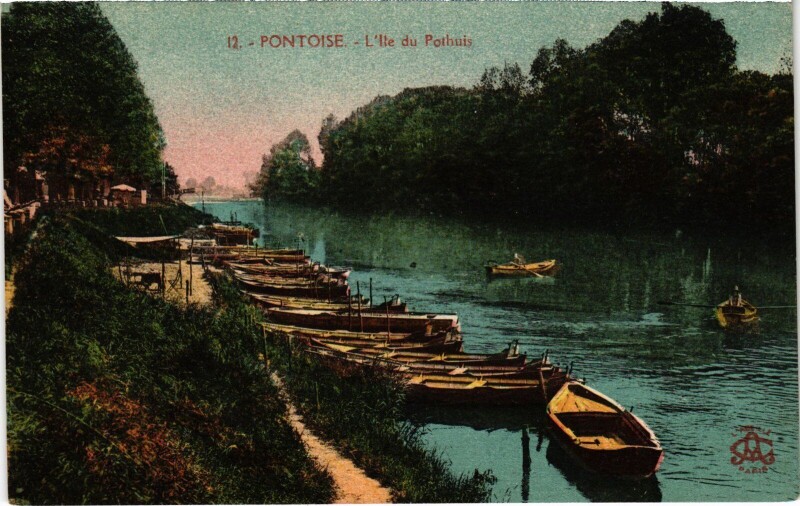 Carte postale ancienne Pontoise Ile du Pothuis à Pontoise