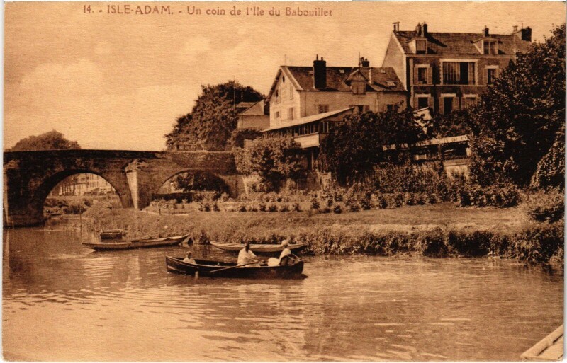 Carte postale ancienne L'Isle Adam un coin de l'Ile du Babouillet à L'Isle-Adam