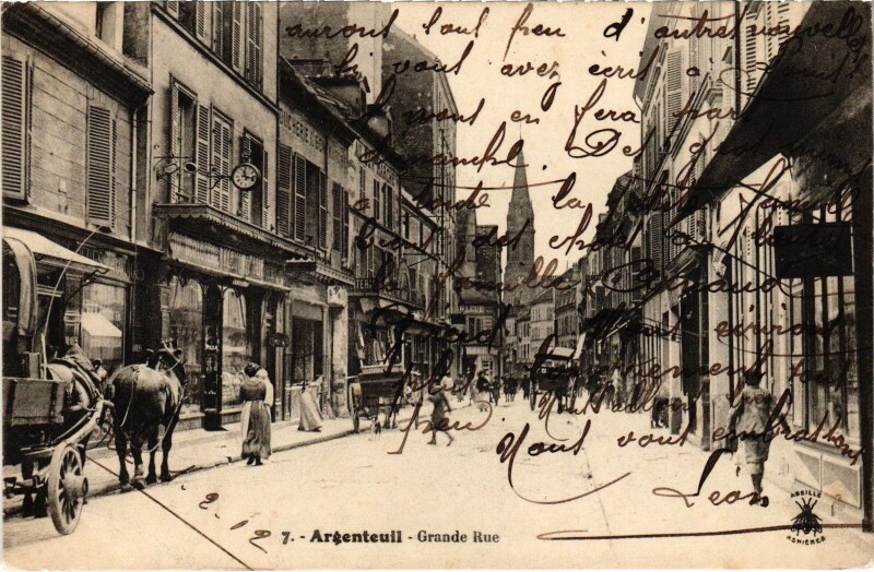 Carte postale ancienne Argenteuil Grande Rue à Argenteuil