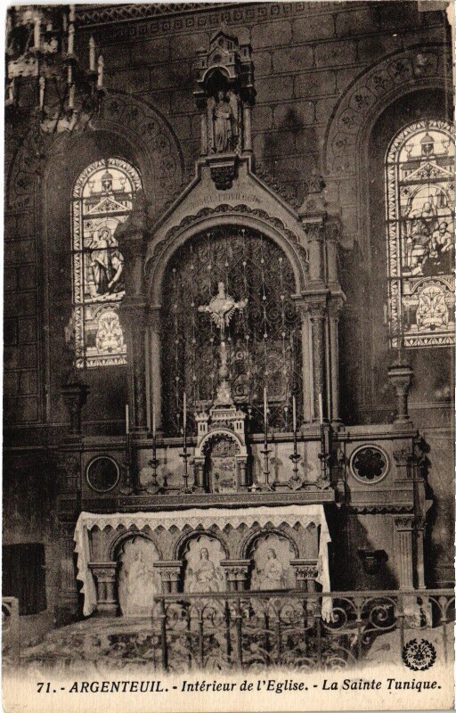 Carte postale ancienne Argenteuil Interieur de l'Eglise Sainte-Tunique à Argenteuil