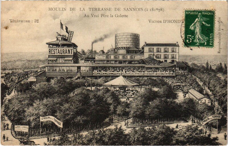 Carte postale ancienne Sannois Moulin de la Terrasse à Sannois