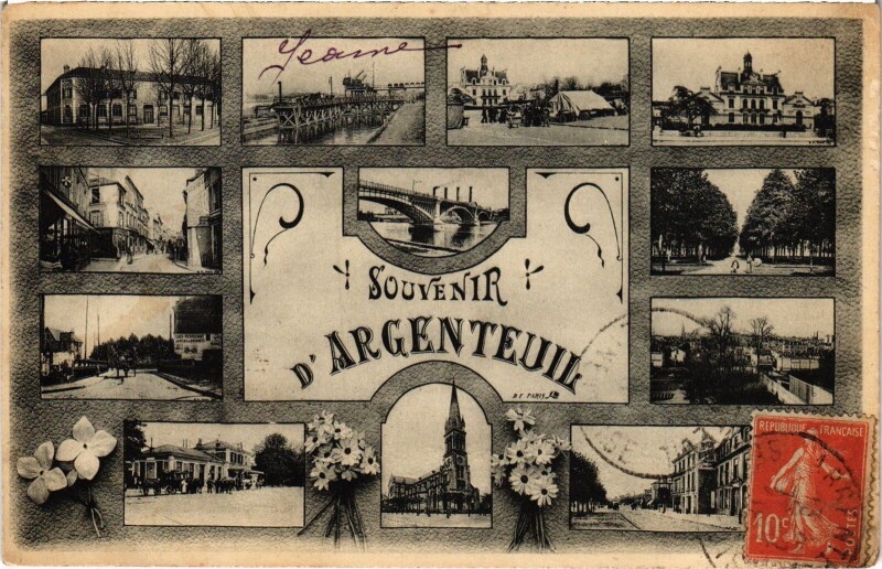 Carte postale ancienne Argenteuil souvenir à Argenteuil