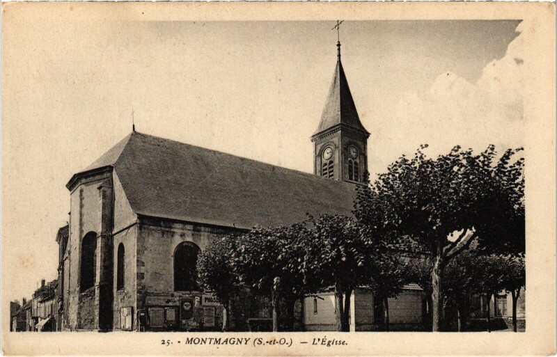 Carte postale ancienne Montmagny Eglise Notre Dame à Montmagny
