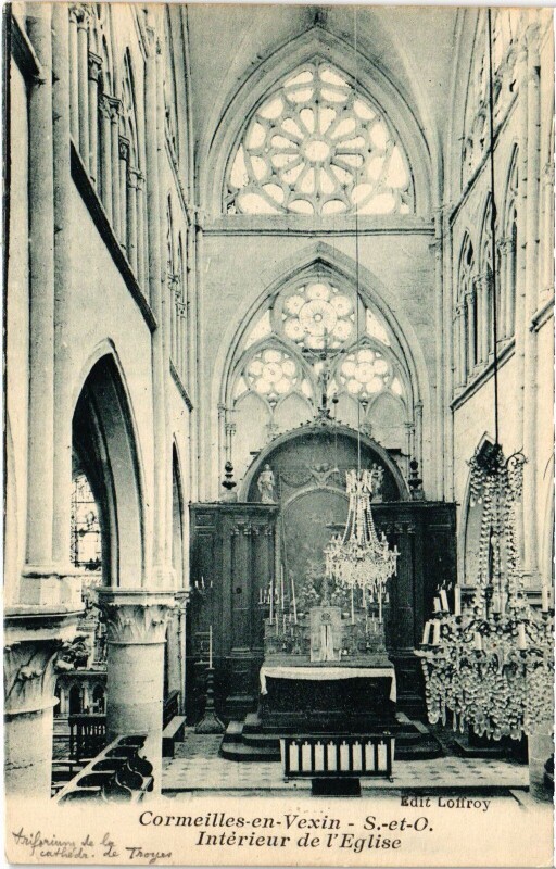 Carte postale ancienne Cormeilles en Vexin Interieur d'Eglise à Cormeilles-en-Vexin