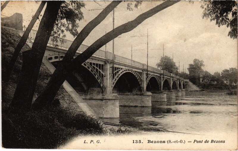 Carte postale ancienne Bezons Pont de Bezons à Bezons