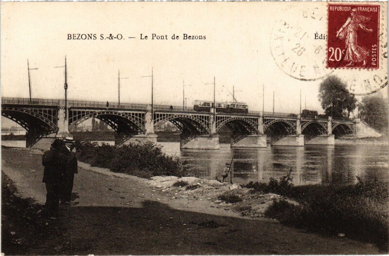Carte postale ancienne Bezons Pont de Bezons à Bezons
