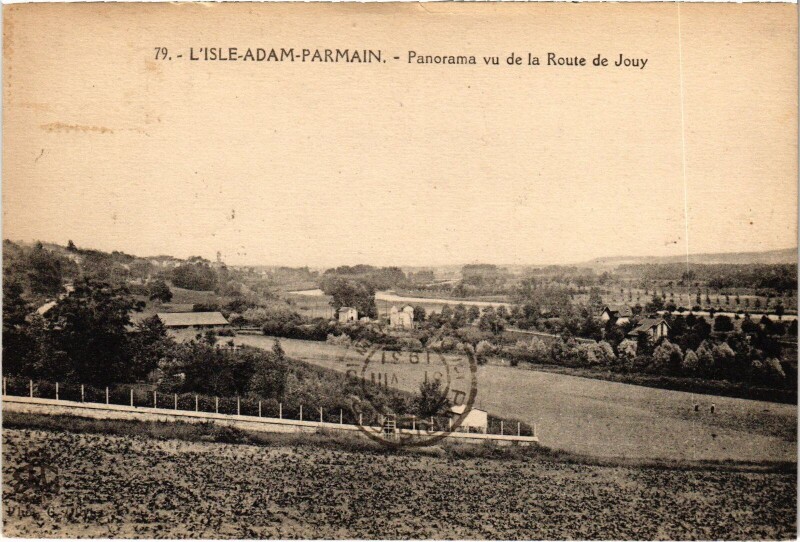 Carte postale ancienne L'Isle Adam panorama vu de la Route de Jouy à L'Isle-Adam