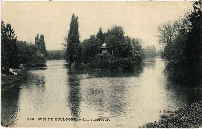 Carte postale ancienne Bois de Boulogne - Lac Supérieur à Paris 16e