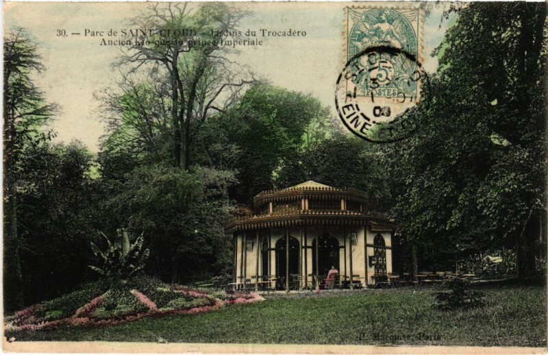 Carte postale ancienne Parc de Saint-Cloud - Jardins du Trocadero à Saint-Cloud
