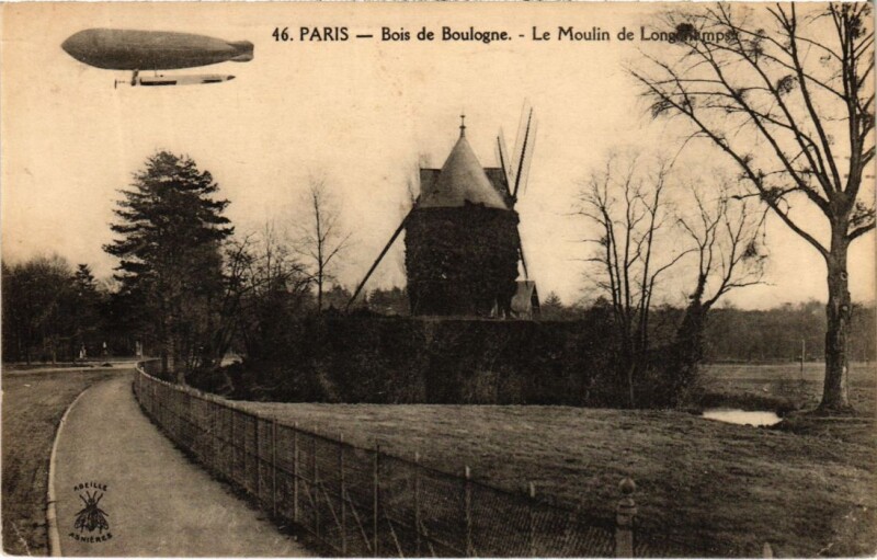 Carte postale ancienne Bois de Boulogne - Le Moulin de Longchamps à Paris 16e