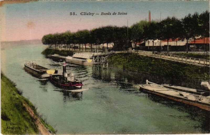Carte postale ancienne Bords de Seine à Clichy