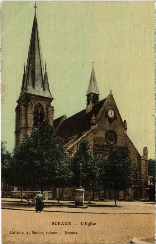 Carte postale ancienne Sceaux Eglise à Sceaux