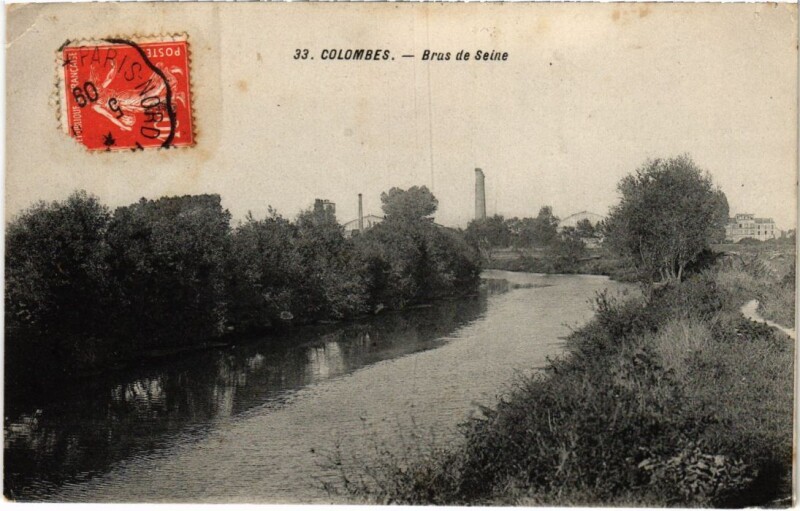 Carte postale ancienne Colombes Bras de Seine à Colombes