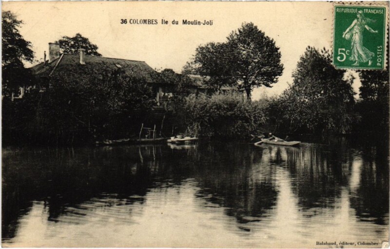 Carte postale ancienne Colombes Ile du Moulin-Joli à Colombes