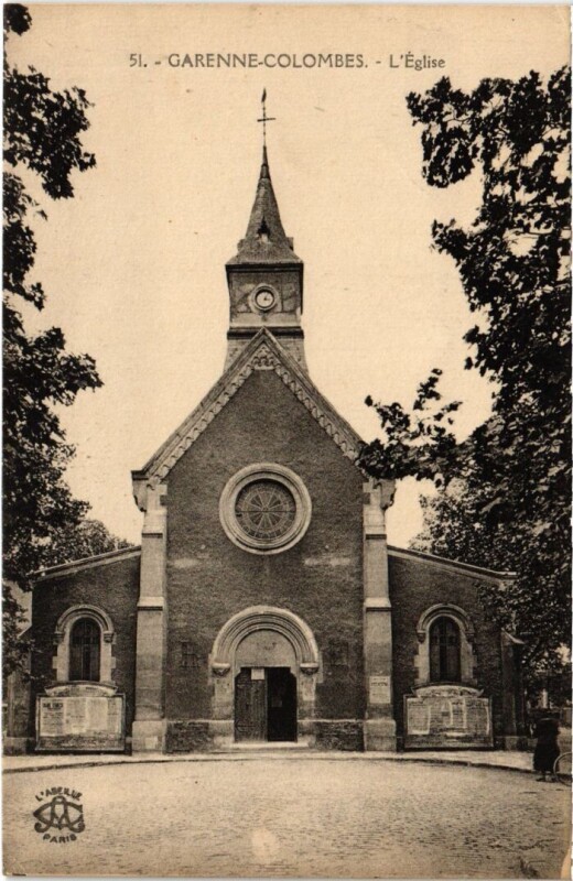Carte postale ancienne La Garenne-Colombes Eglise à Colombes